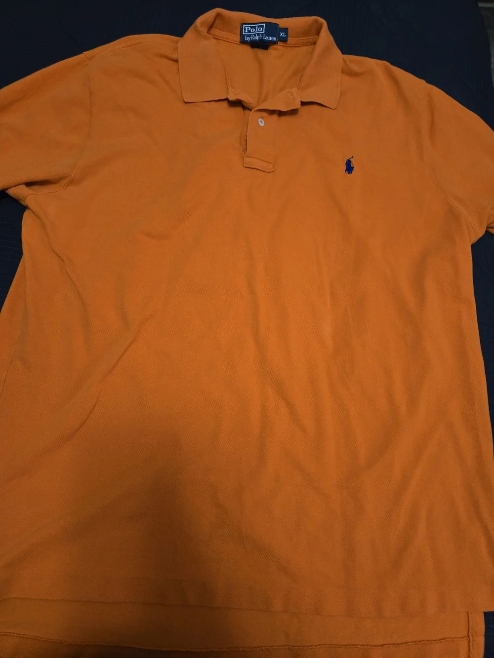 Polo Ralph Lauren Men’s Orange Classic Polo Shirt Xl Blue Pony